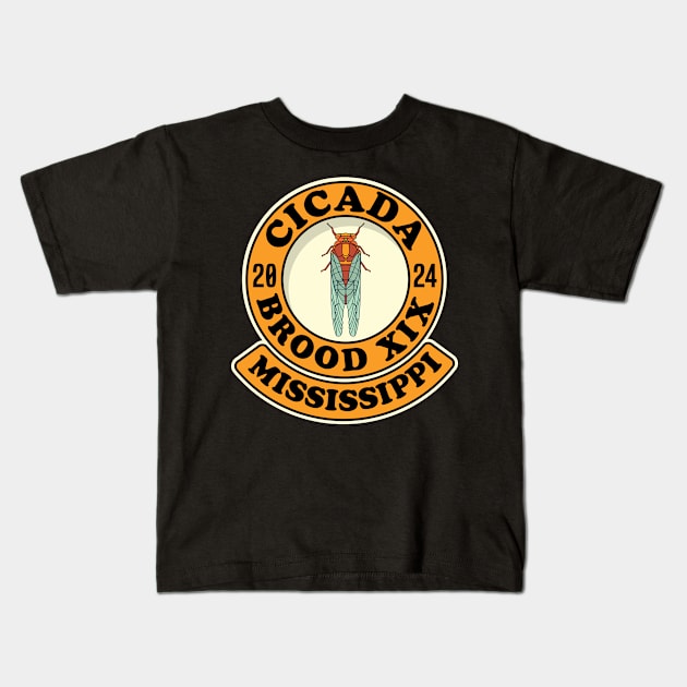 Cicada Brood XIX Mississippi Kids T-Shirt by Huhnerdieb Apparel